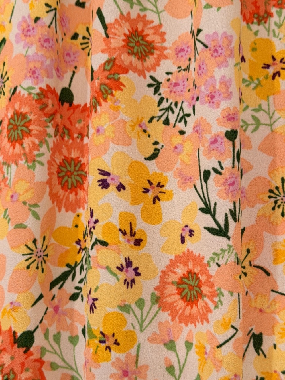 NWT A. Byer Yellow & Pink Floral Ruffle Tie-Front Blouse - Picture 7 of 7